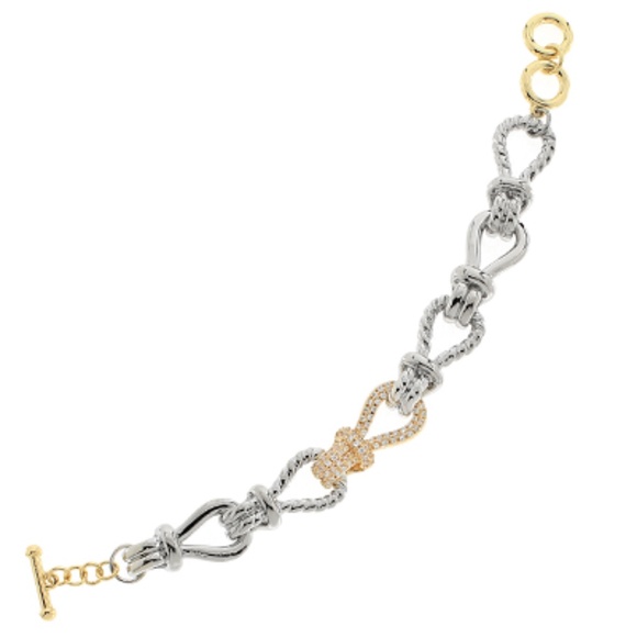 CZ Buckle Center Link Chain Bracelet - Picture 2 of 2